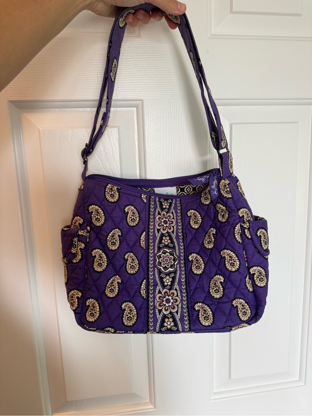 Vera Bradley Purple Quilted Paisley Shoulder Bag